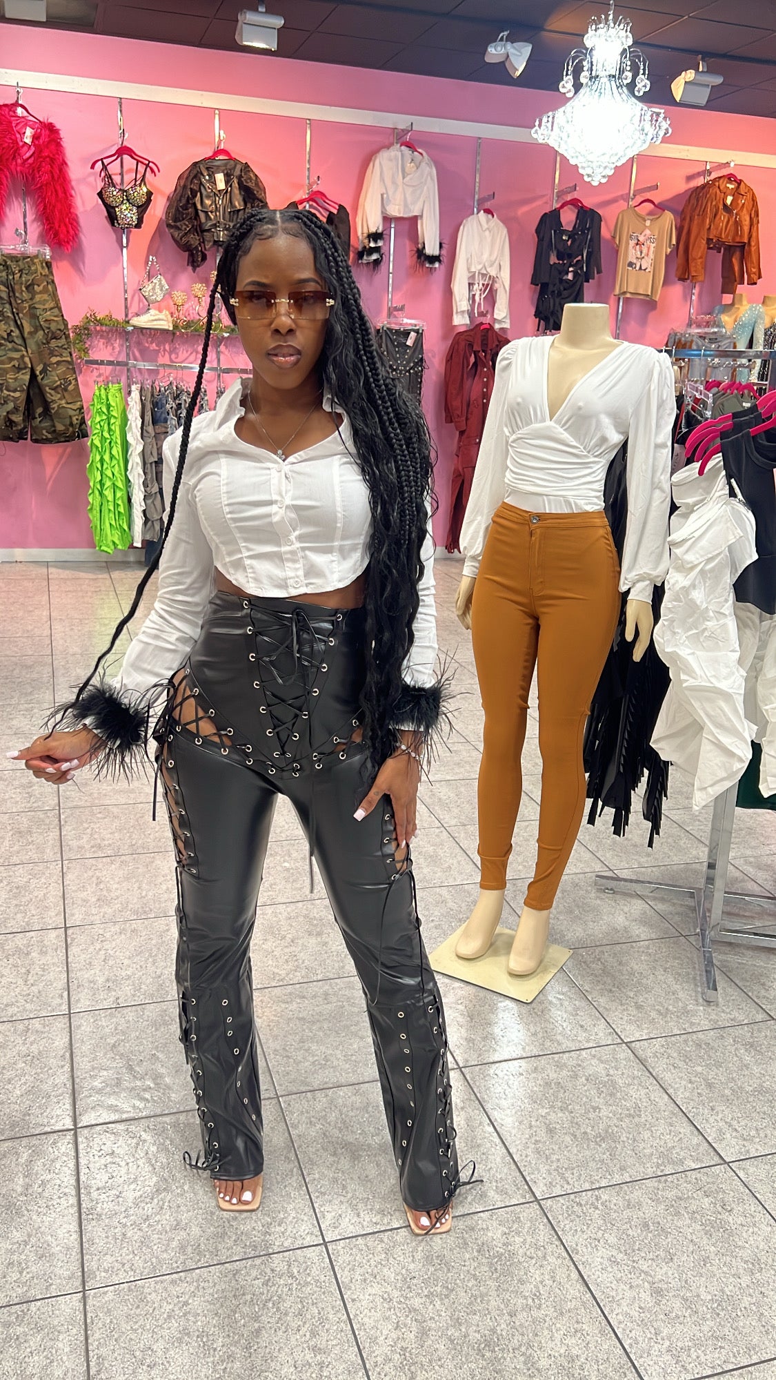 Fierce Laced Leather Flares