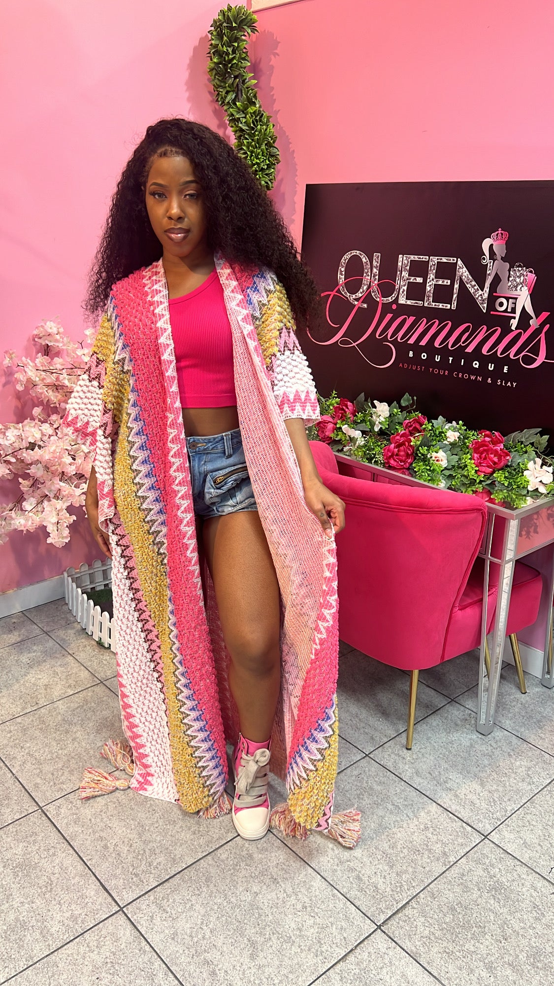 Bubblegum Knit Kimono