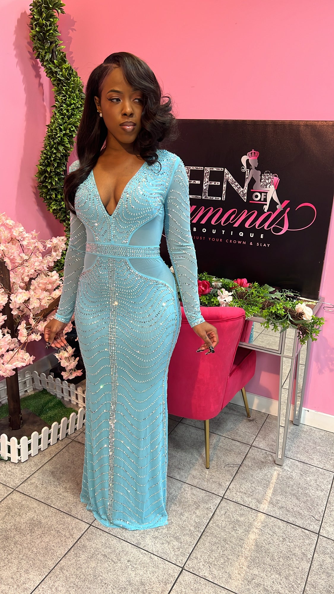 Grand Entrance Maxi Dress - Blue