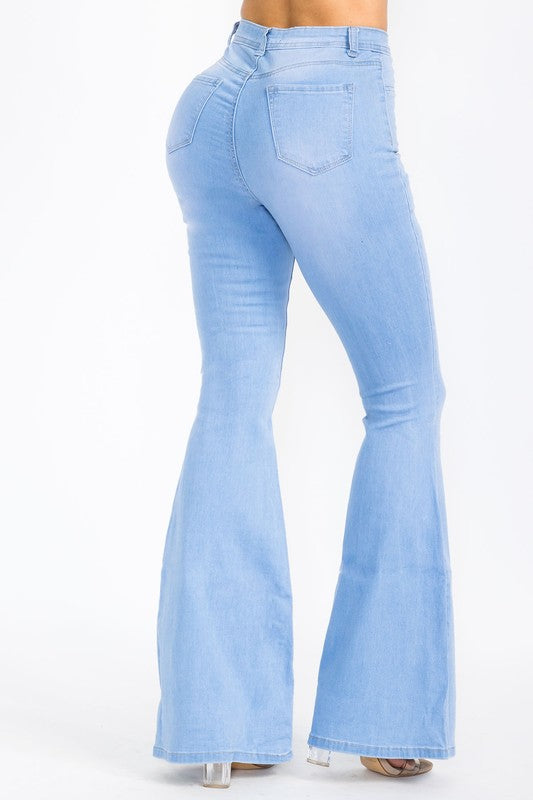 5 Button Belle Jeans - Light Blue