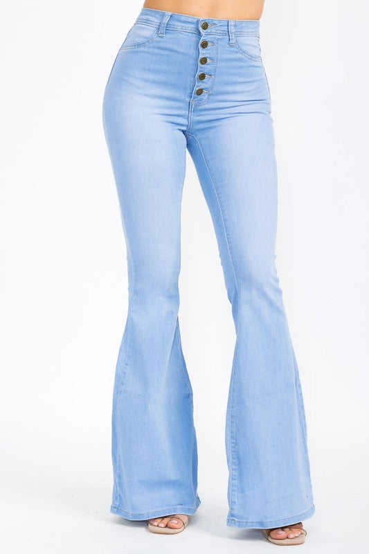 5 Button Belle Jeans - Light Blue