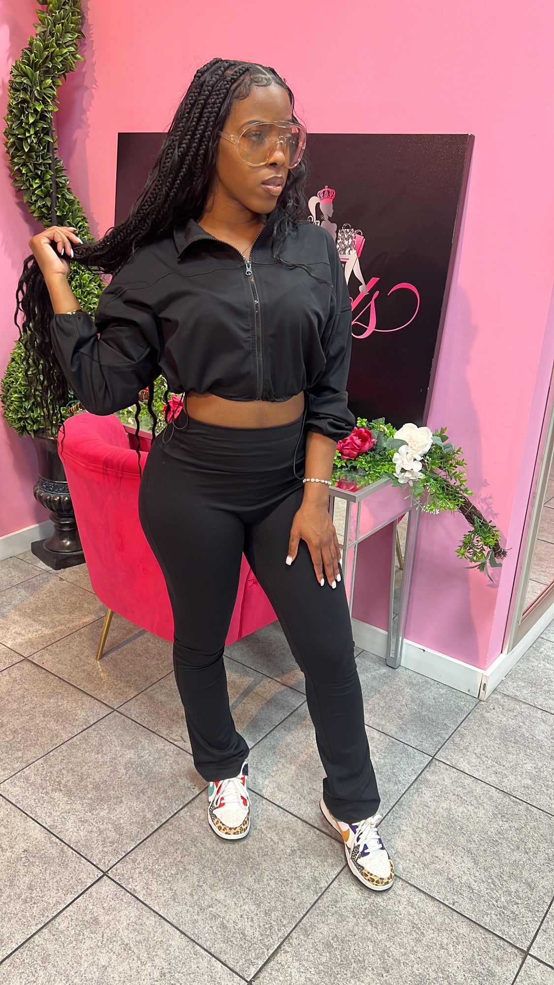 Luxe Lounge Zip Set - Black