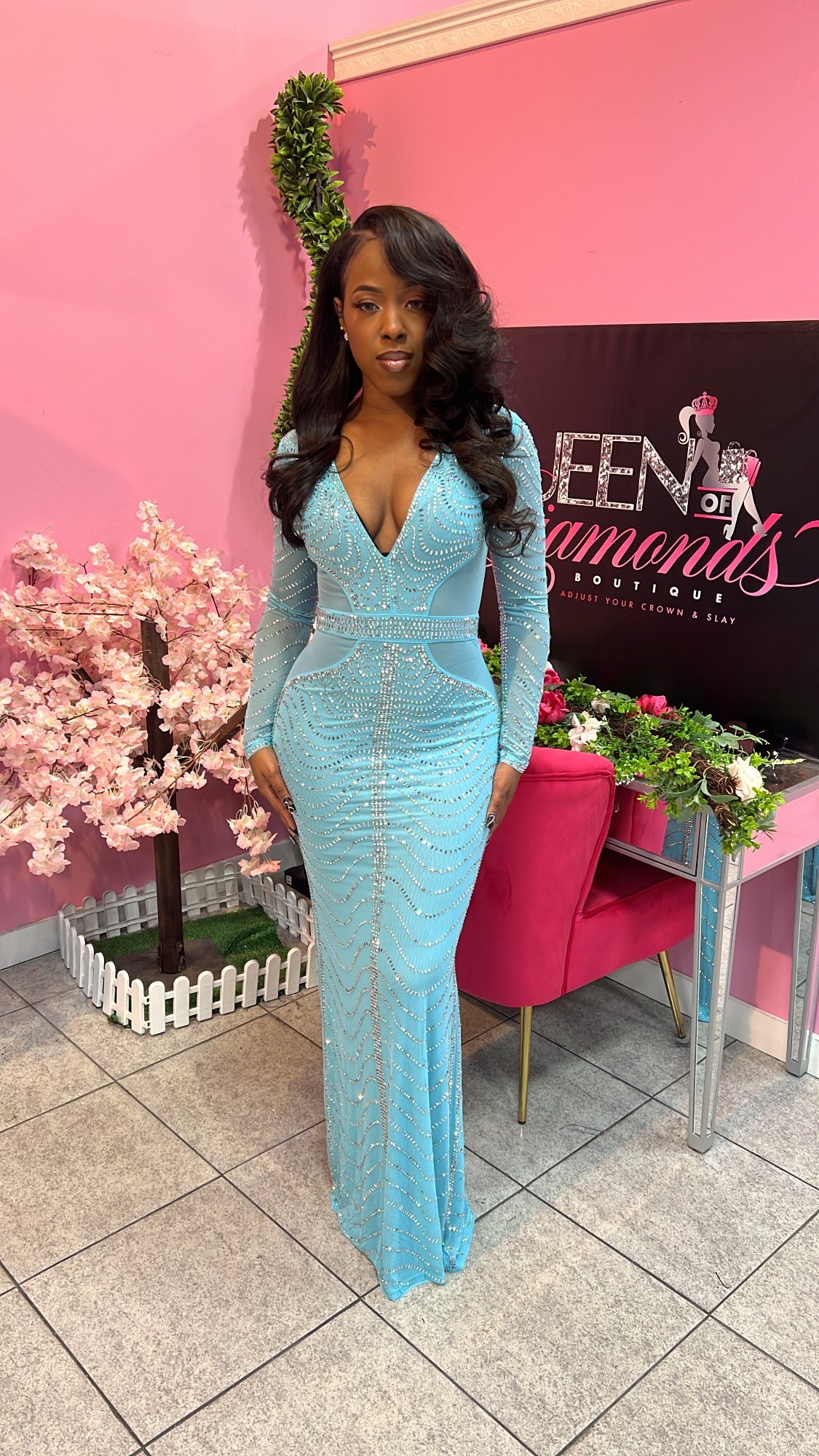 Grand Entrance Maxi Dress - Blue