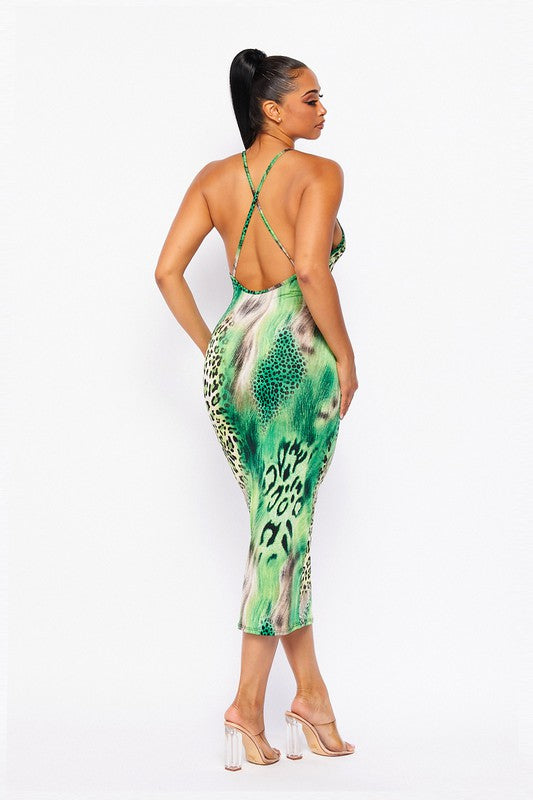 Green Leopard Dress