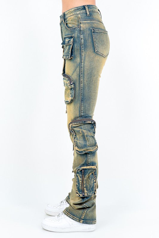 Stack Cargo Jeans - Vintage Wash
