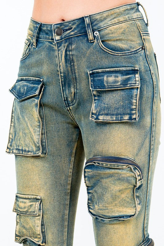 Stack Cargo Jeans - Vintage Wash
