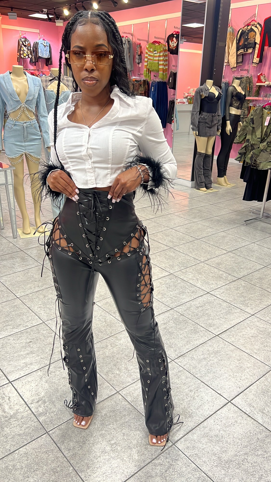 Fierce Laced Leather Flares