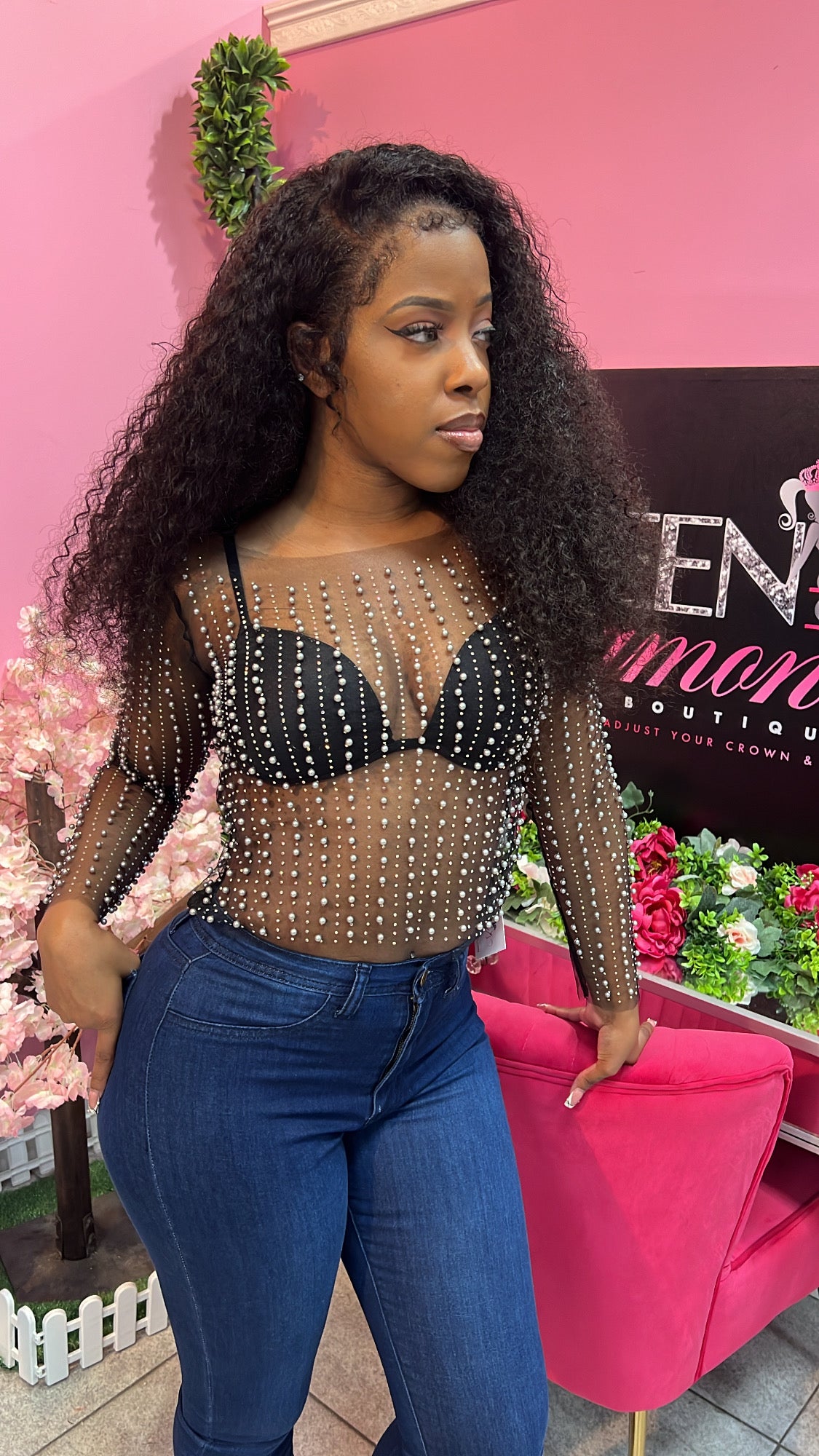 Prime Time Mesh Top - Black