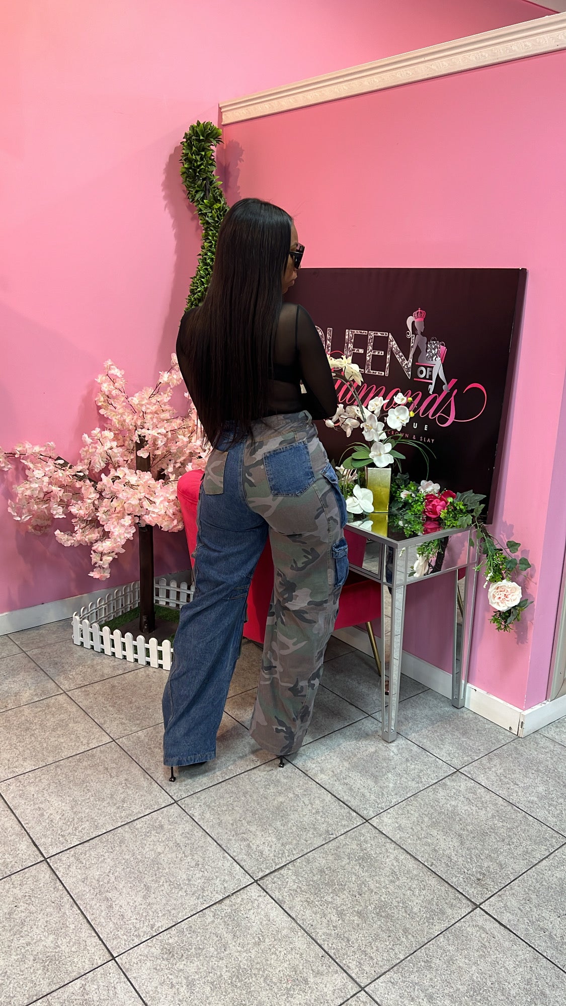 Half Camo Cargo Pants