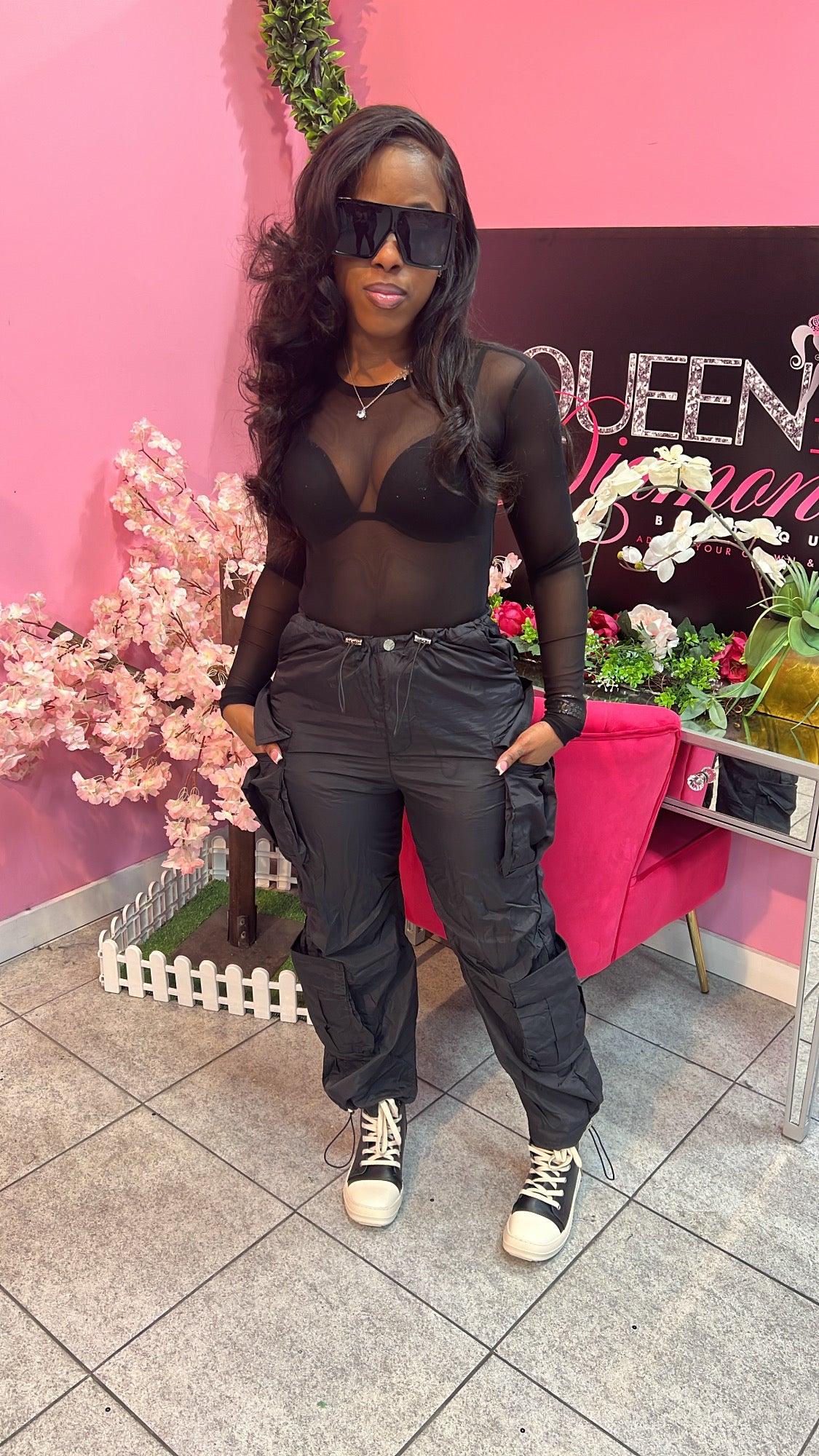 Mesh Bodysuit - Black