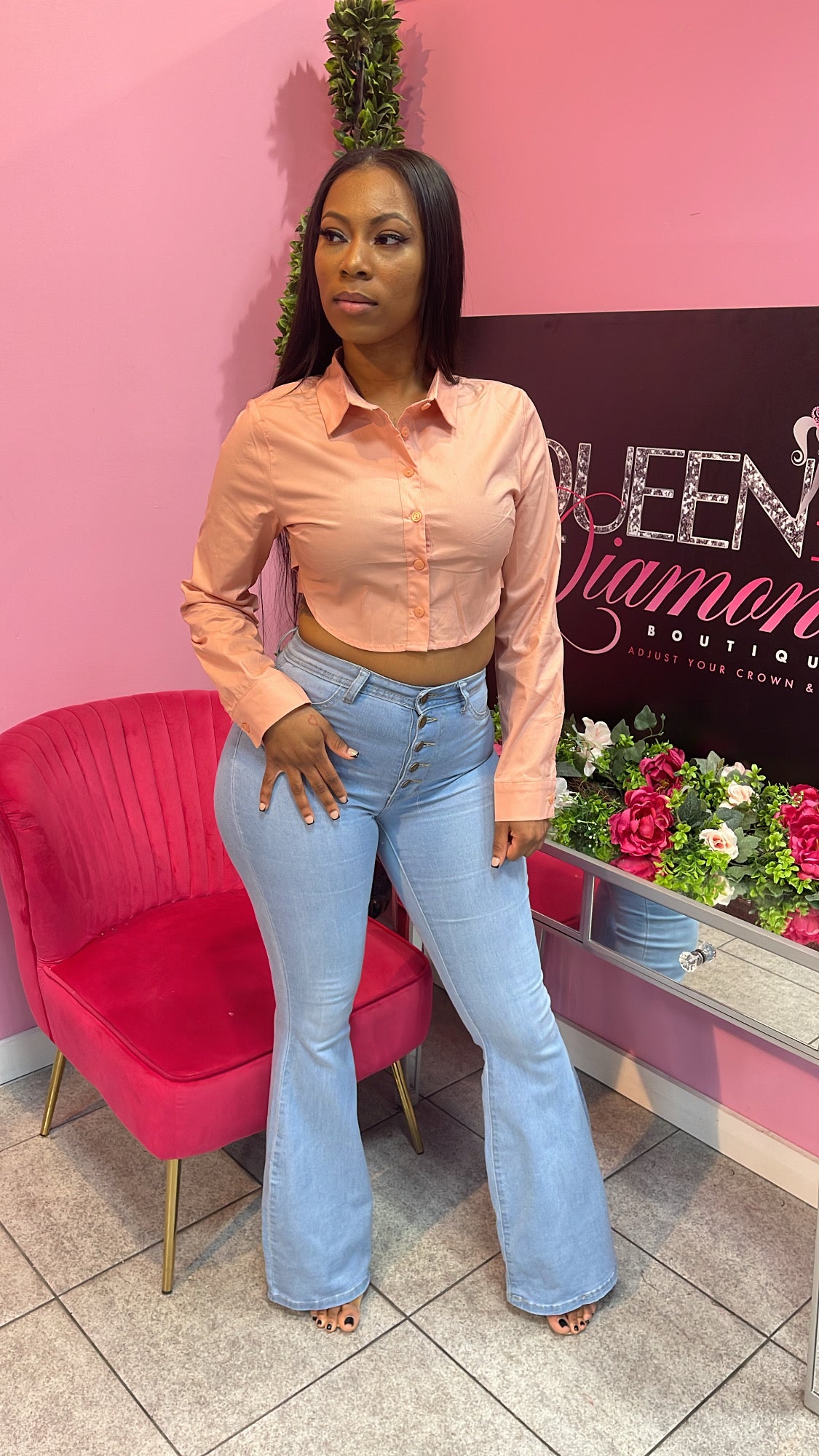Poplin Blouse - Peach