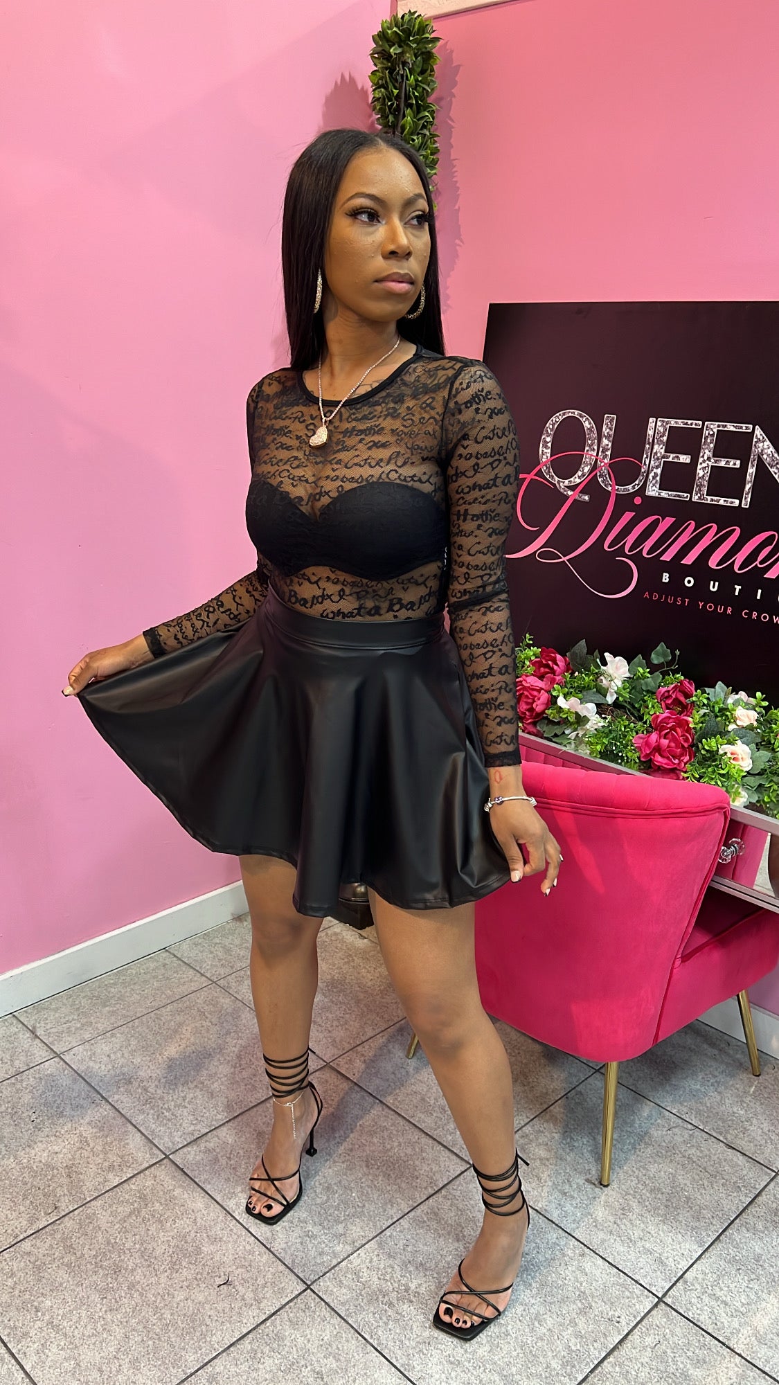 Skater Liquid Skirt - Black