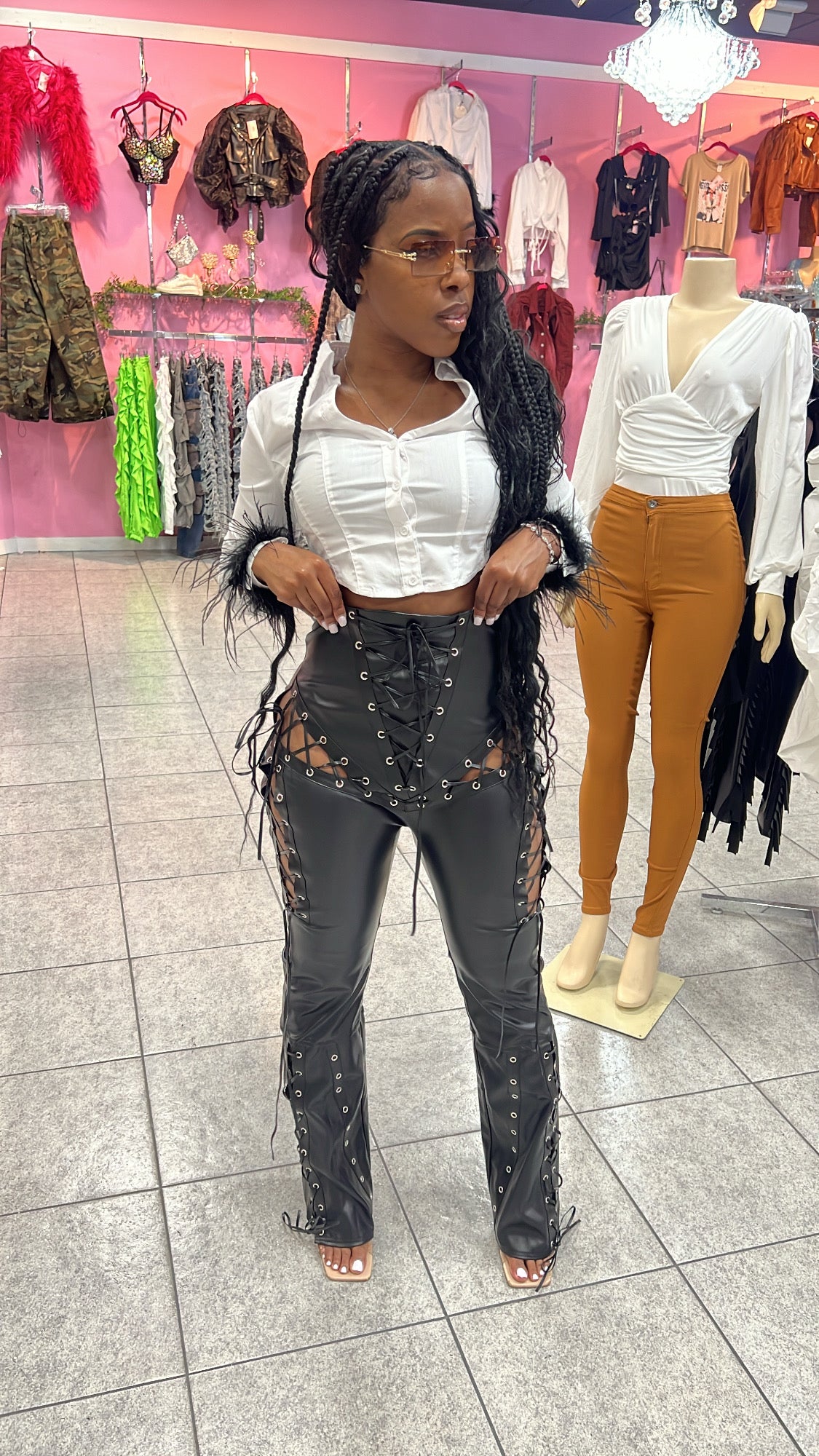 Fierce Laced Leather Flares