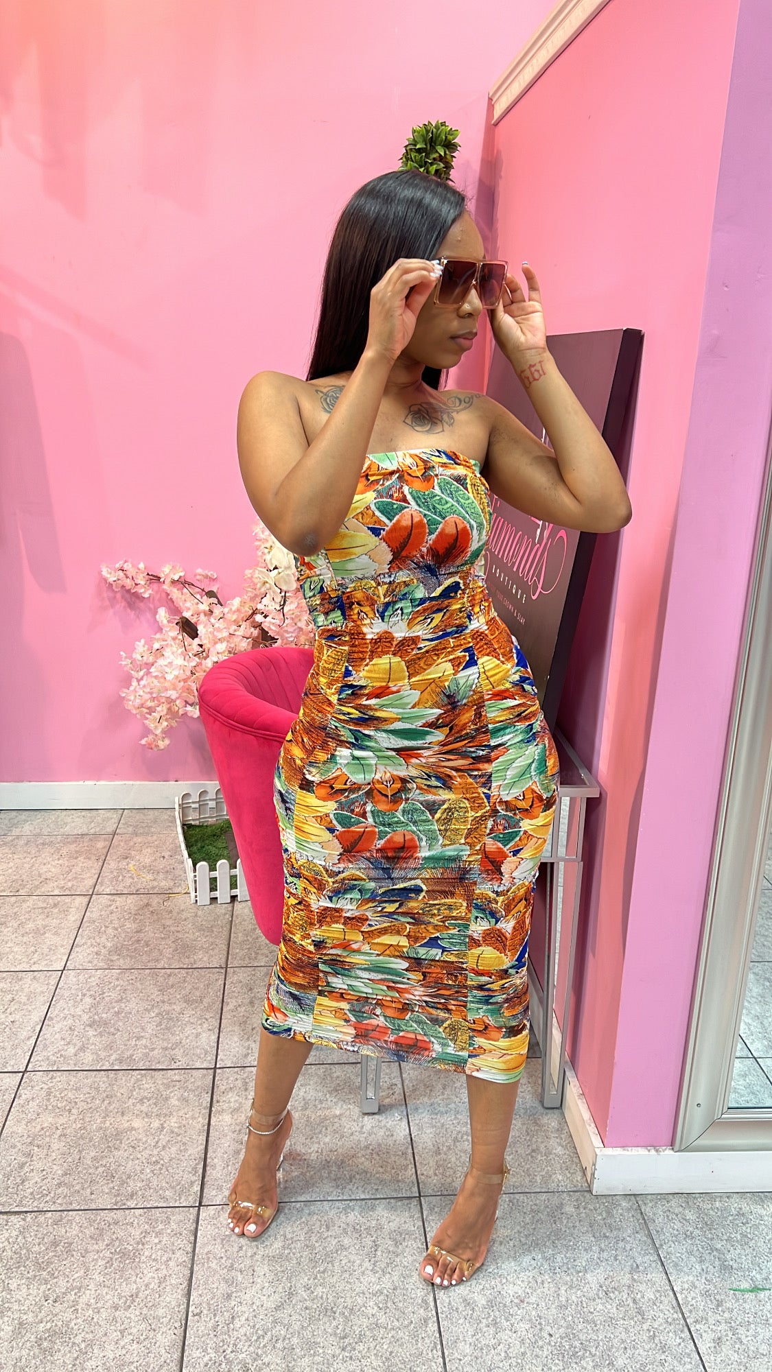 Pretty Flowers Tube Dress