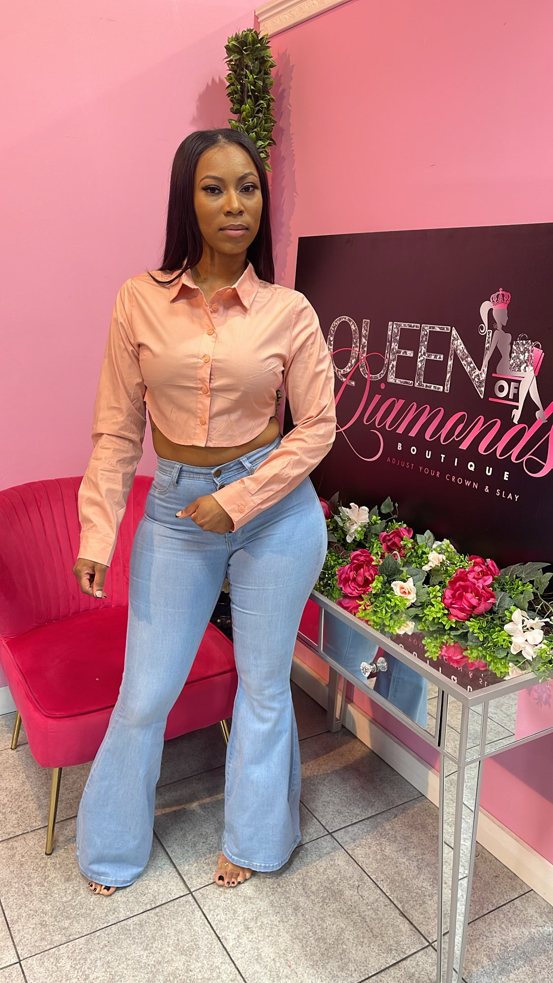 Poplin Blouse - Peach