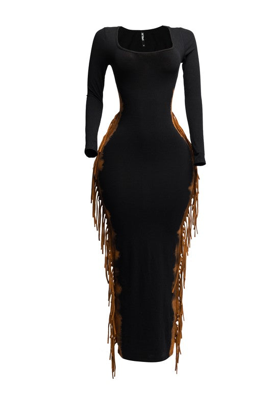 Washed Fringe Dress