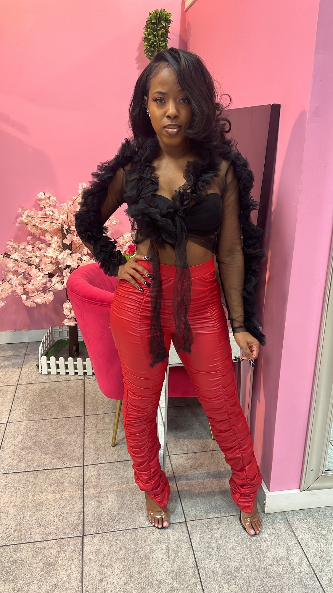 Extra Stack Leggings - Red
