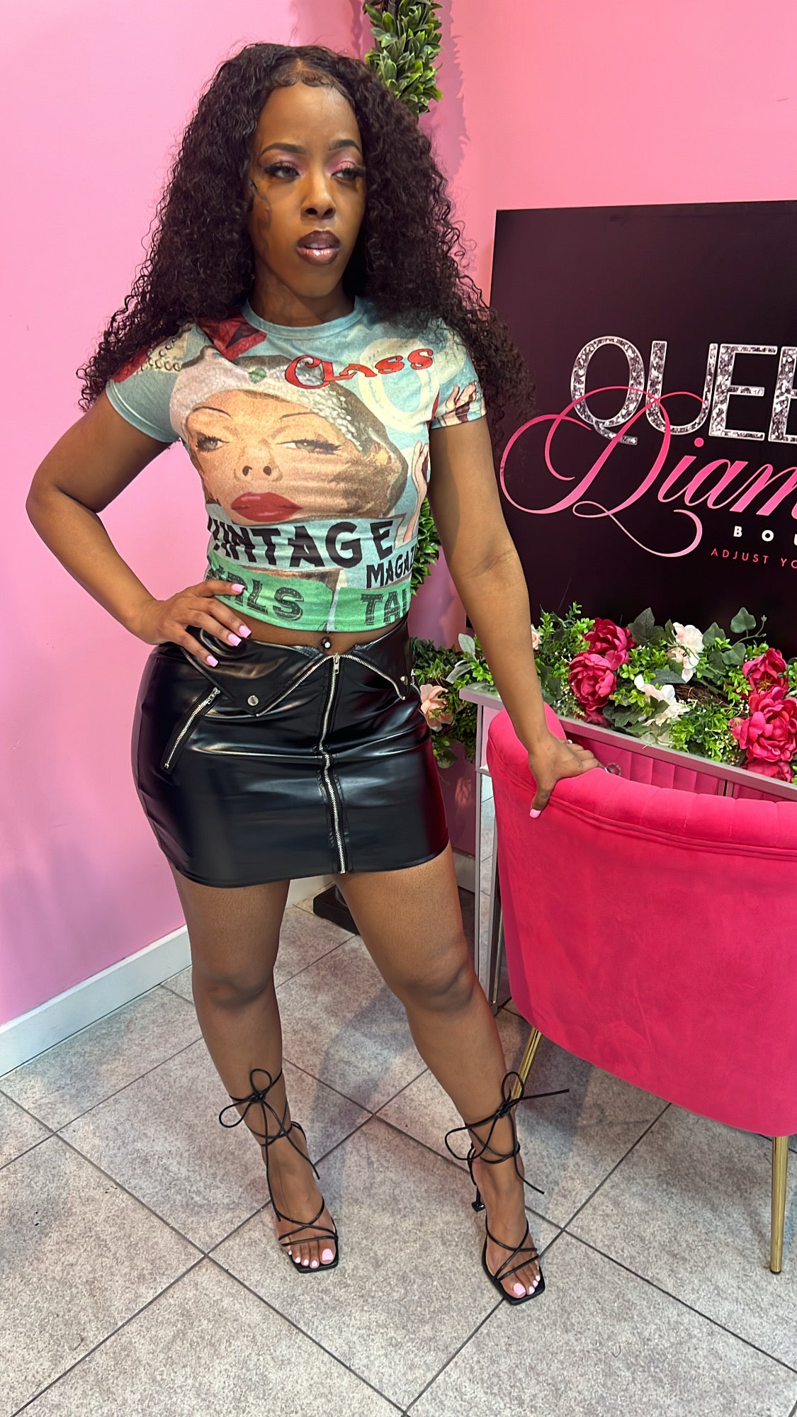 Moto Liquid Skirt - Black
