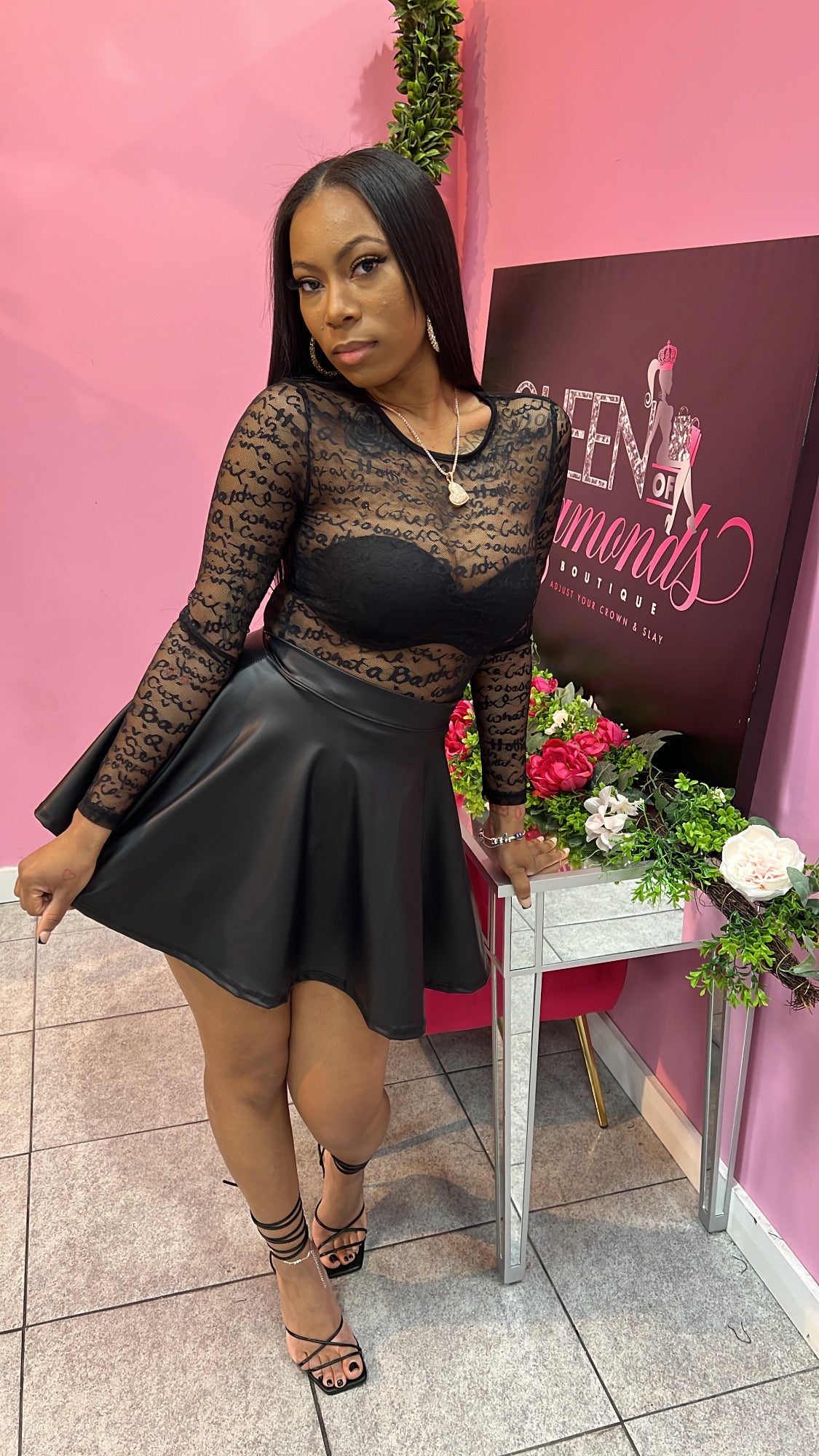 Skater Liquid Skirt - Black