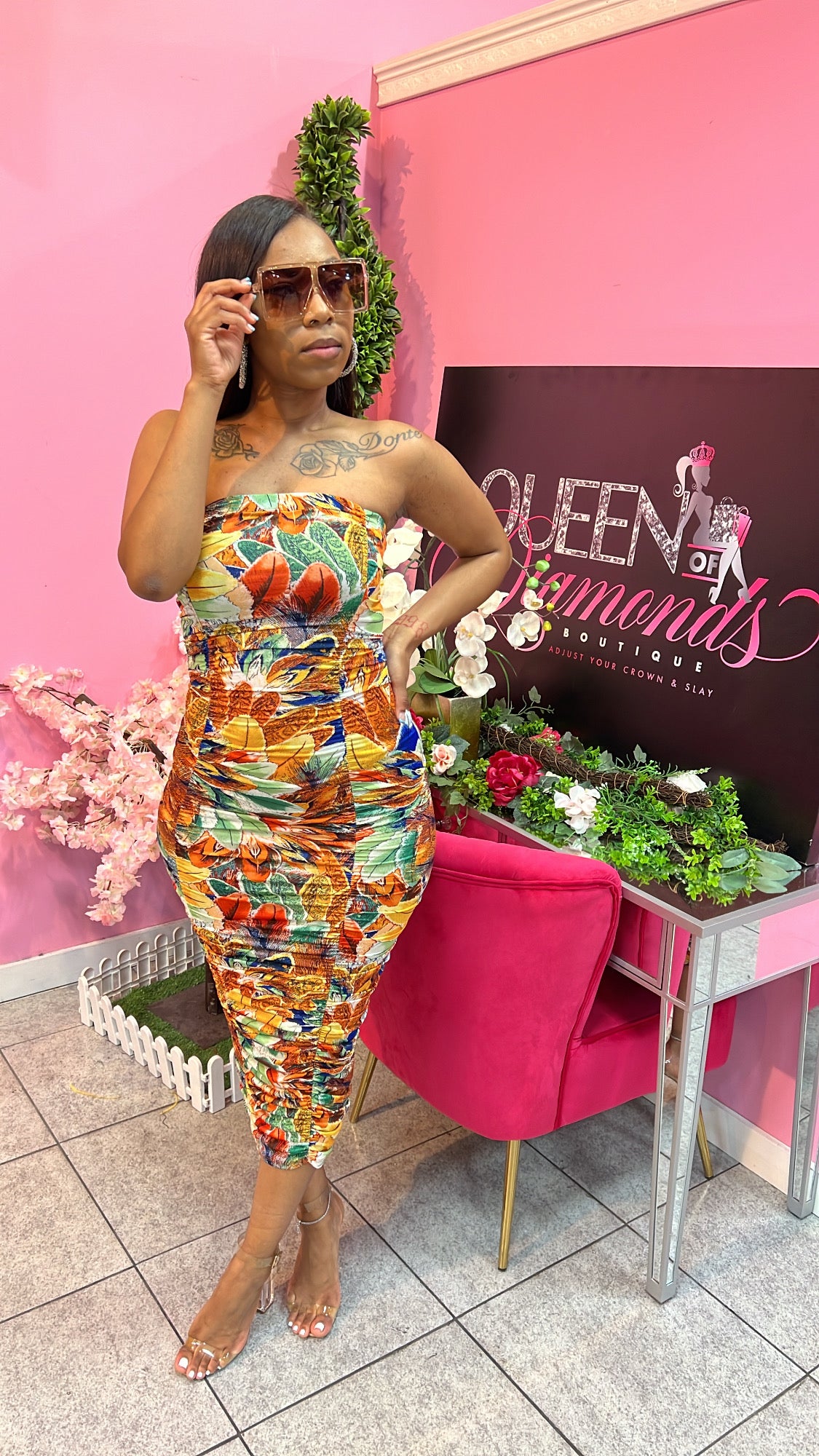 Pretty Flowers Tube Dress