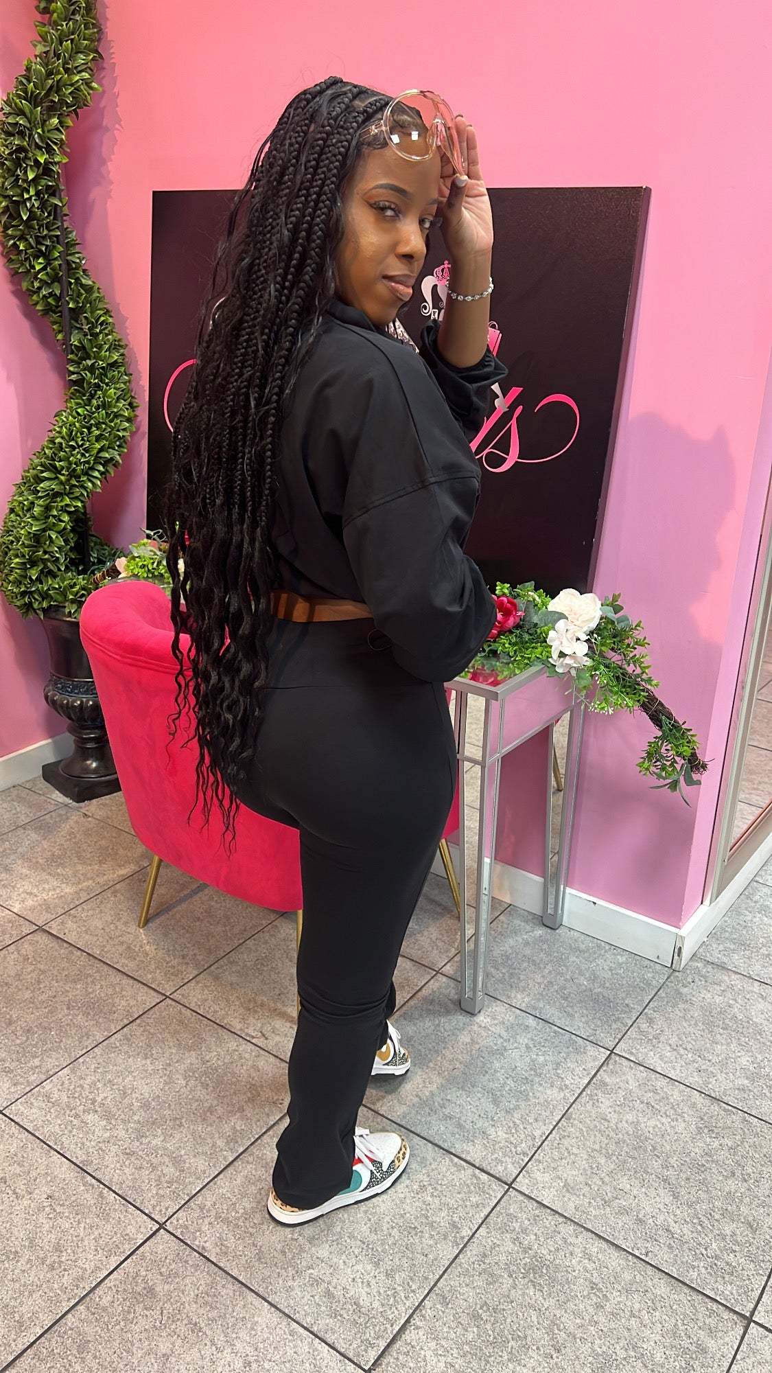 Luxe Lounge Zip Set - Black