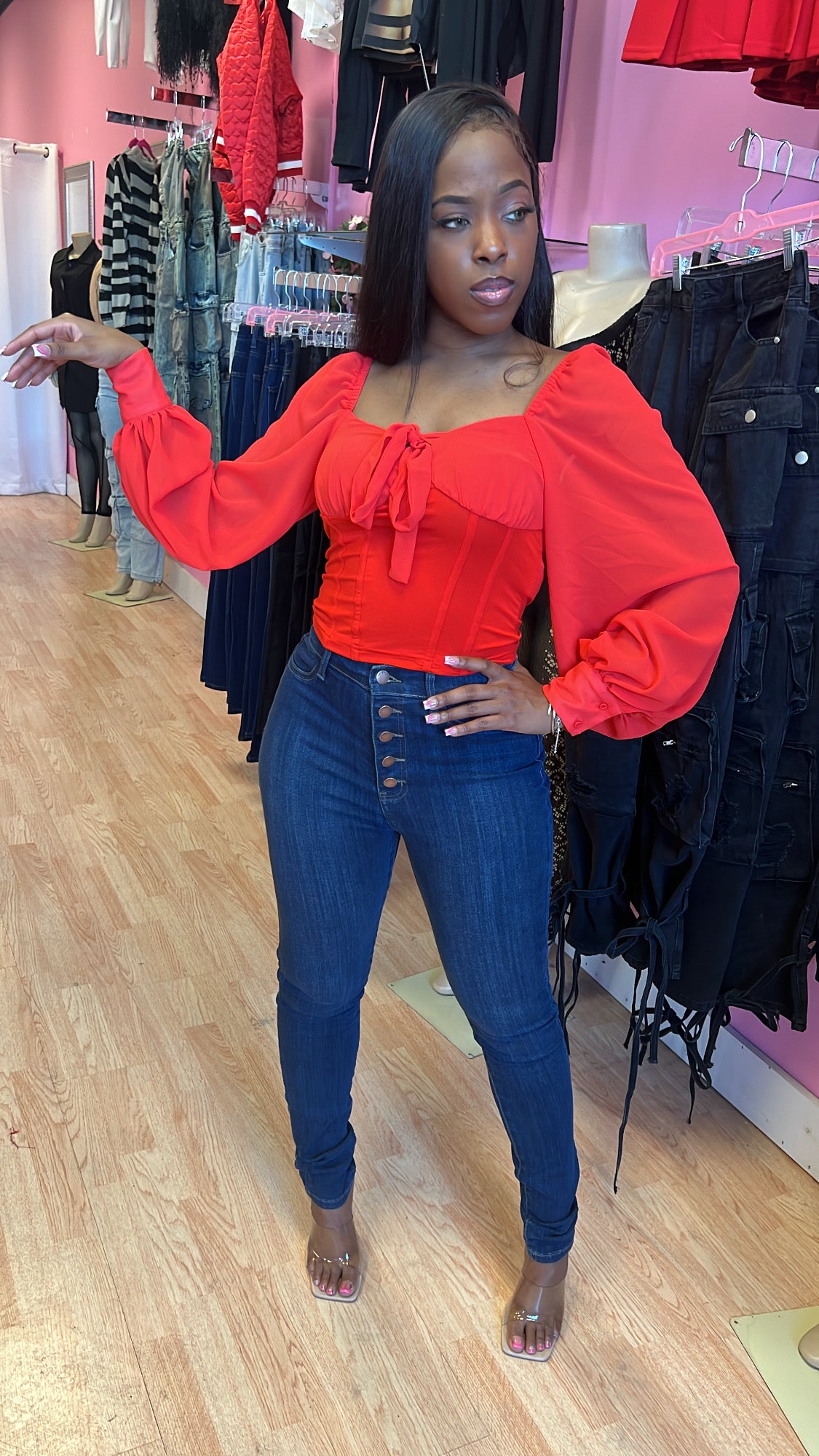 Sweetheart Blouse - Red