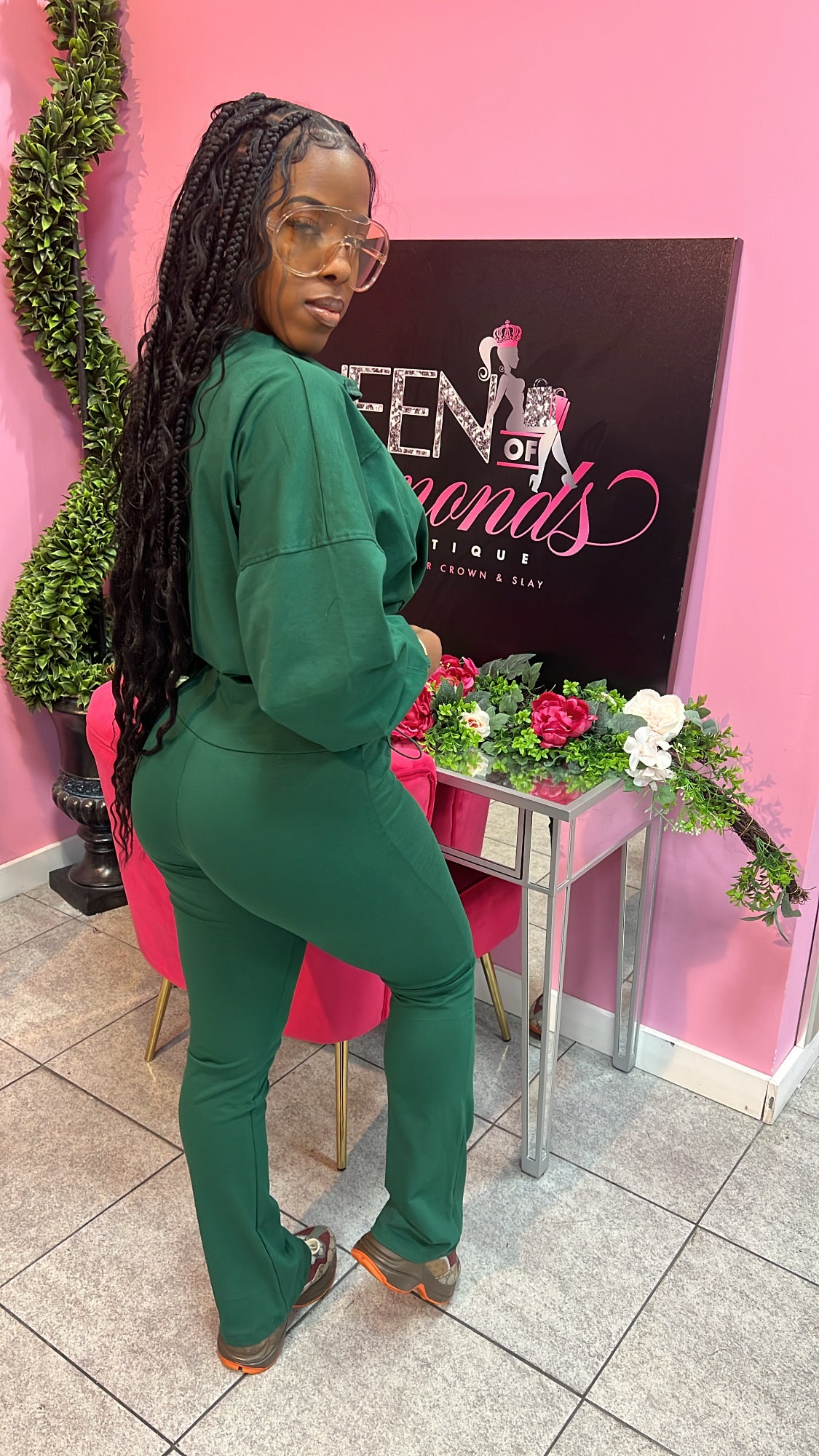 Luxe Lounge Zip Set - Green