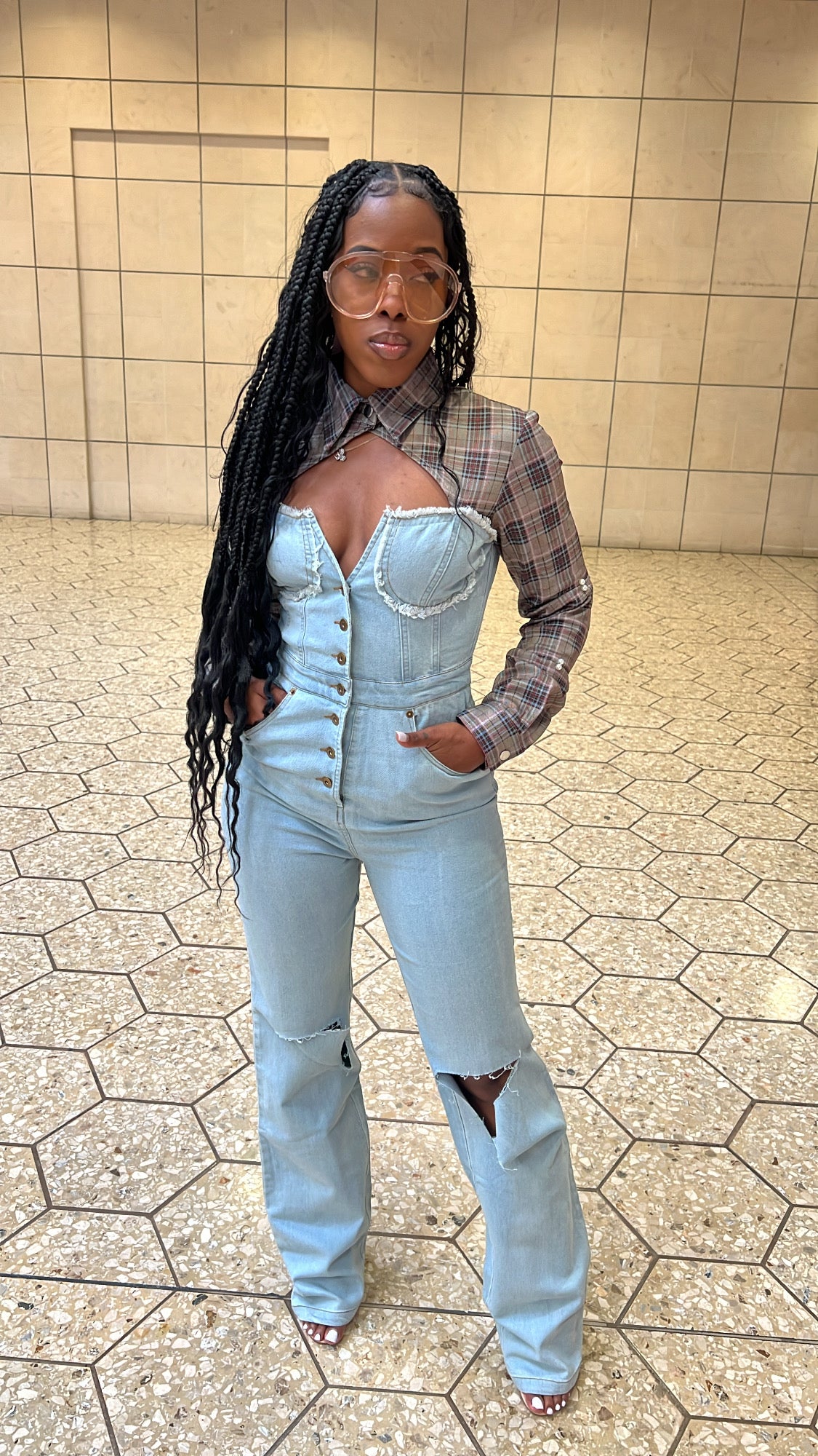 Denim Knockout Jumpsuit