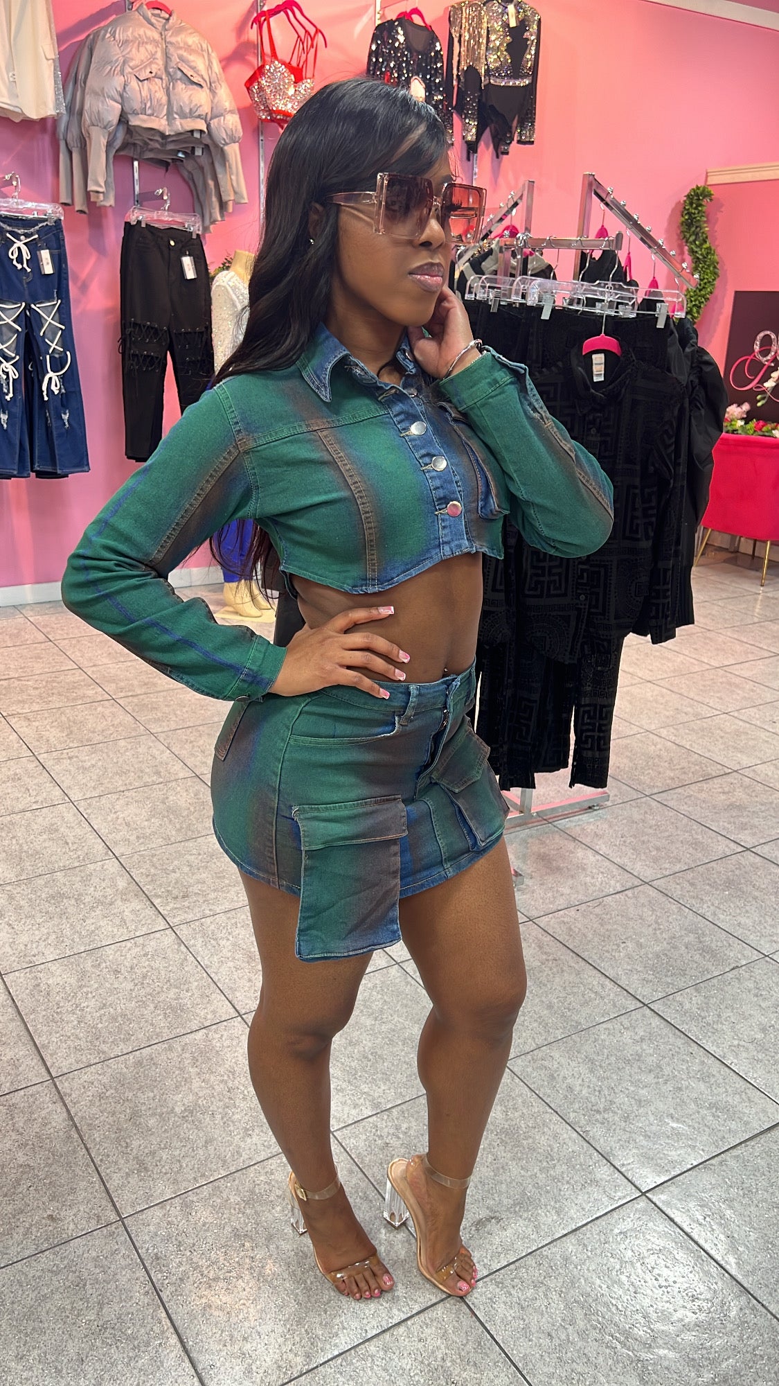 Flavorful Cargo Skirt Set