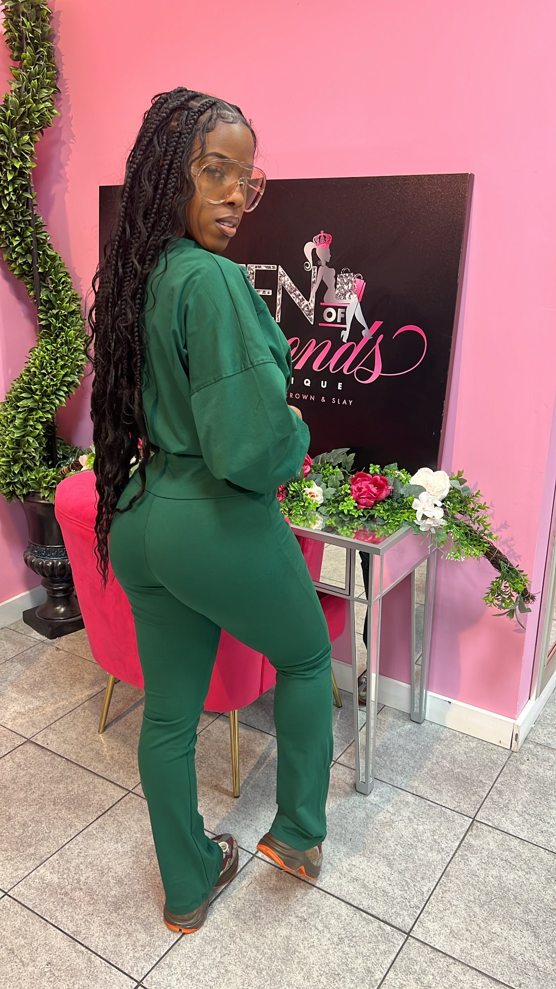Luxe Lounge Zip Set - Green