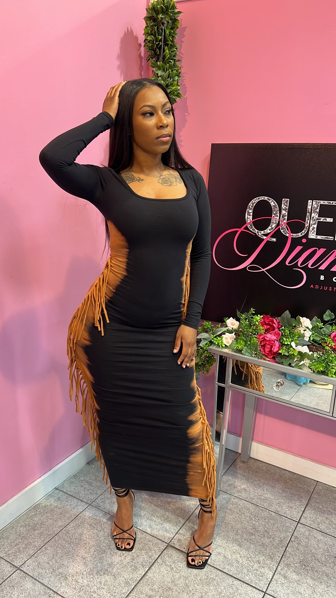 Washed Fringe Dress