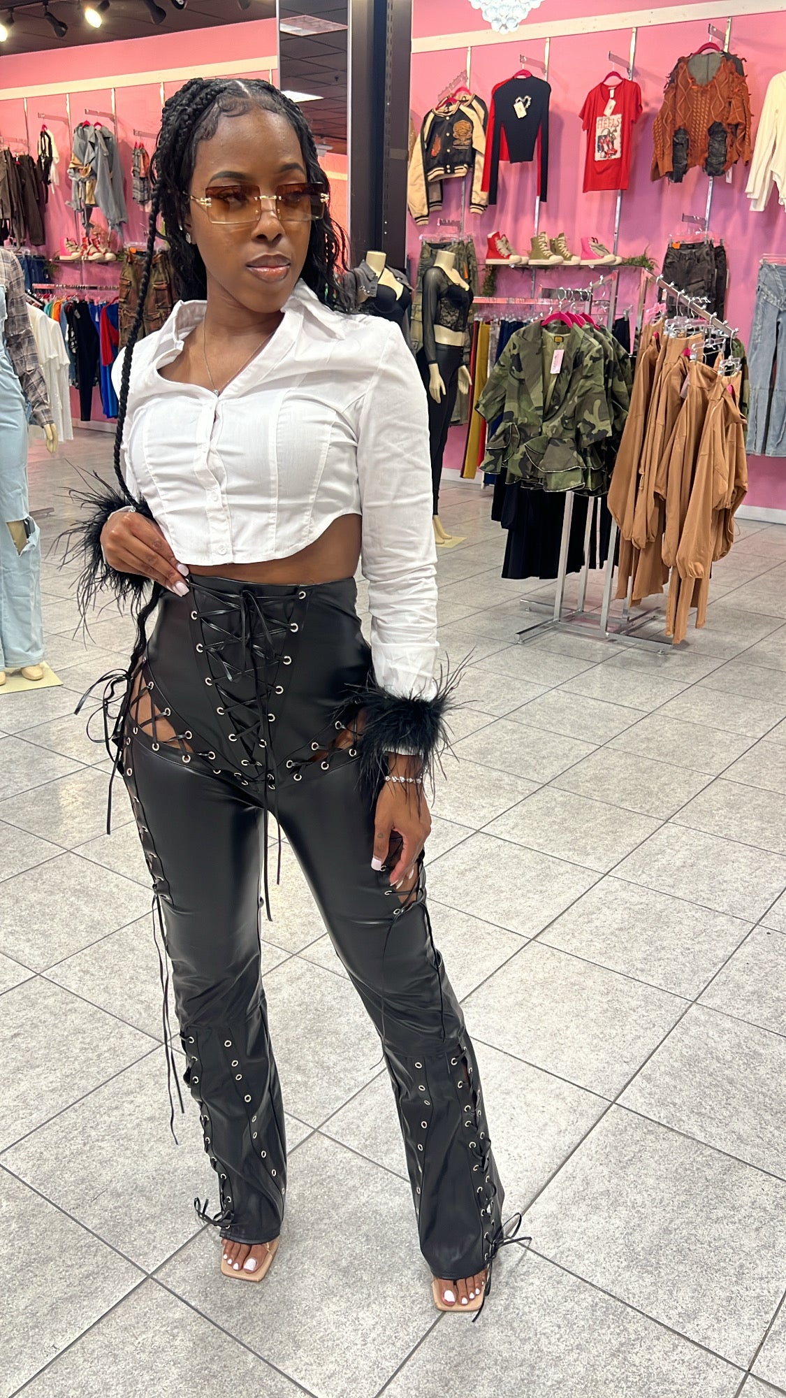Fierce Laced Leather Flares