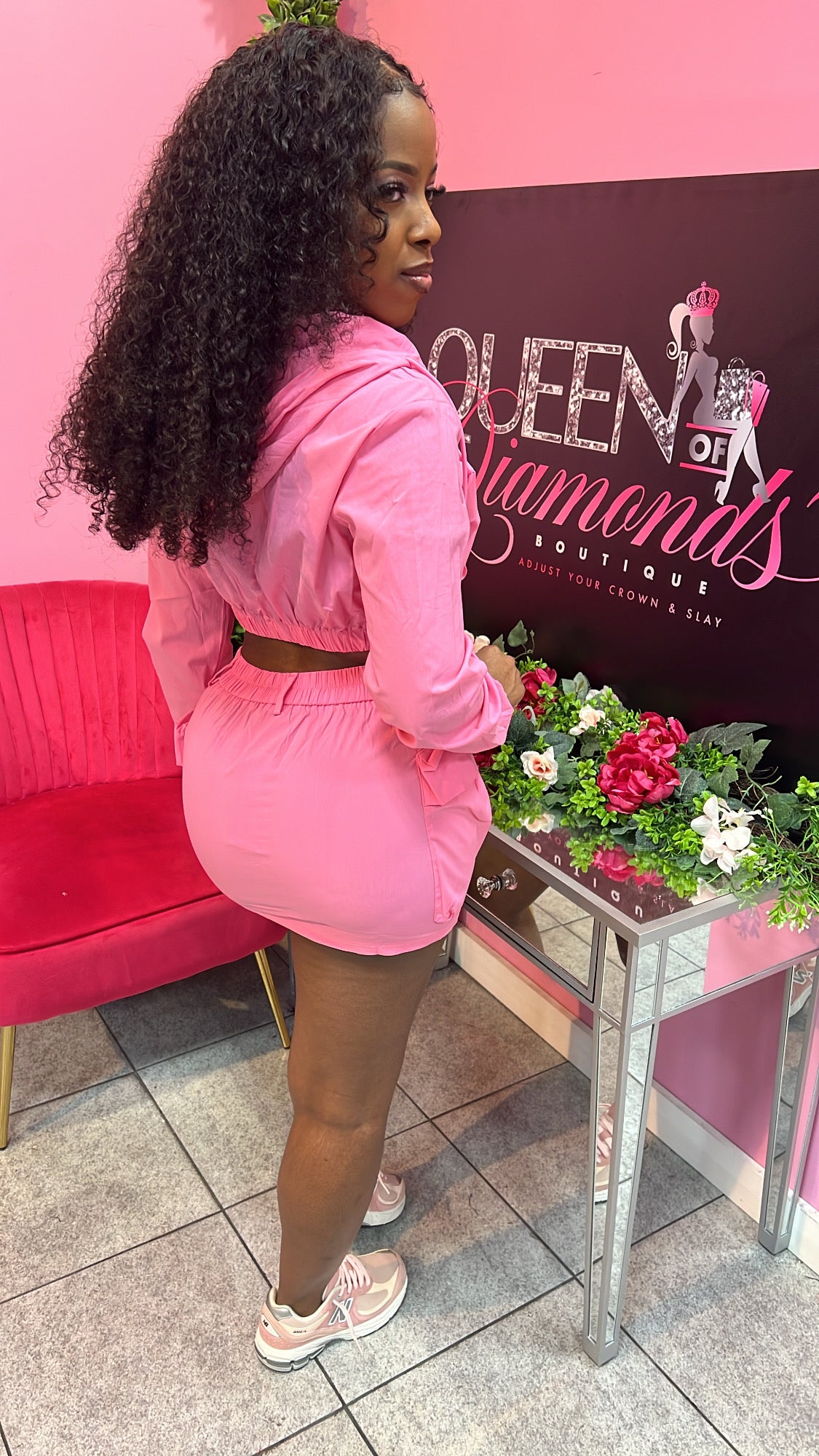 Jennifer Cargo Skirt Set - Pink