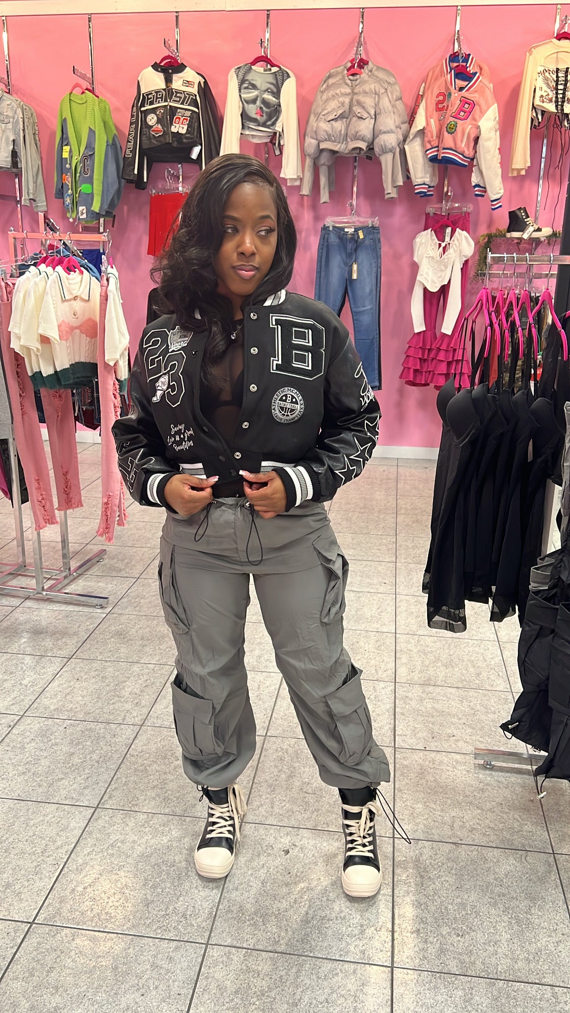 Toggle Cargo Pants - Gray