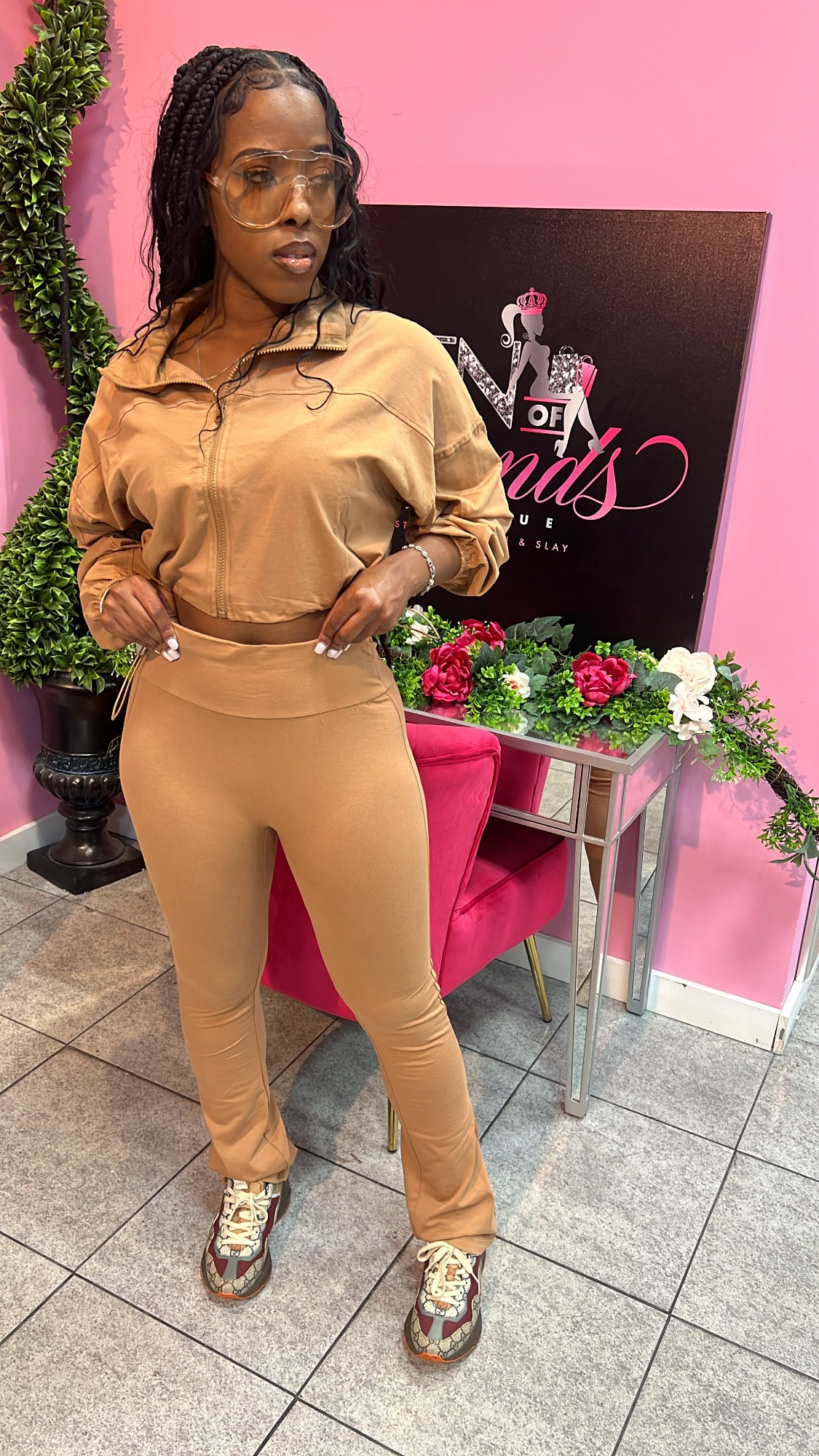 Luxe Lounge Zip Set - Mocha