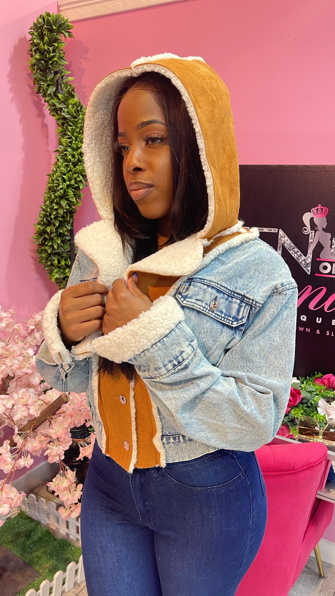 Jodie Denim Suede Jacket