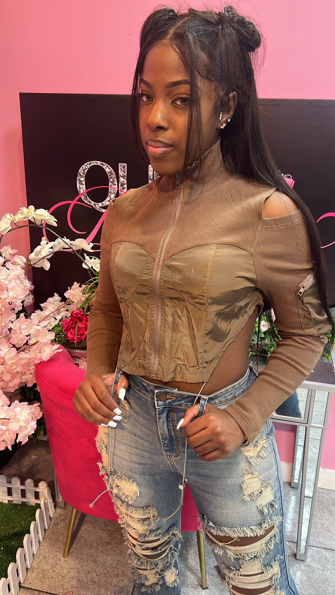 Soldier Girl Blouse - Khaki