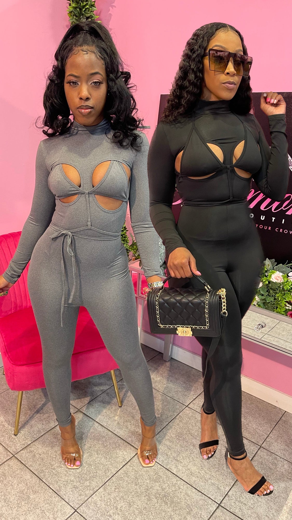 Two Timing Jumpsuit - Gray