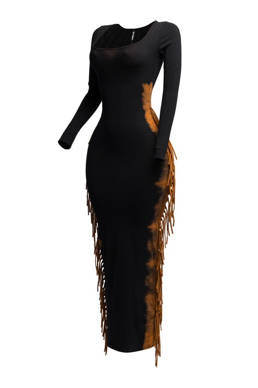 Washed Fringe Dress