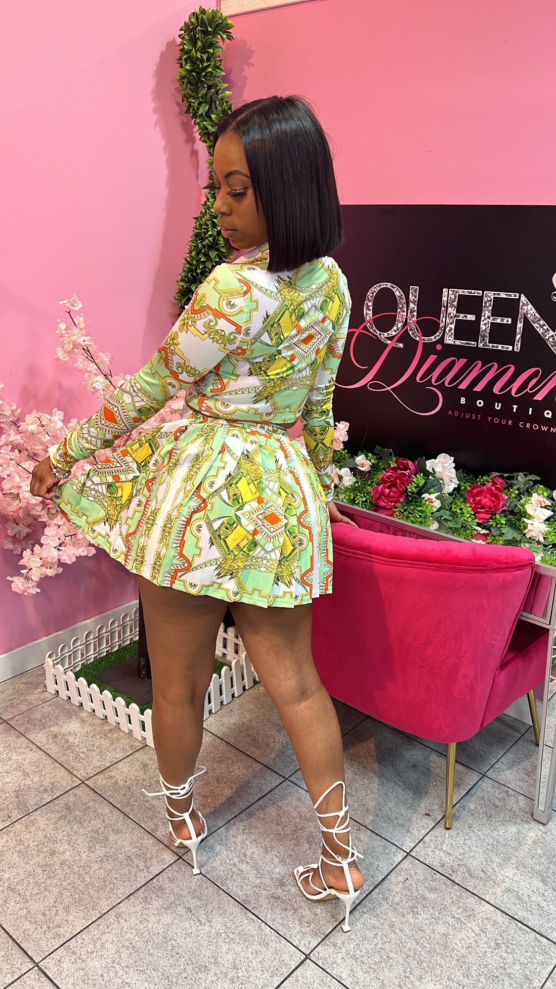 Luxe Skater Skirt Set - Lemonade
