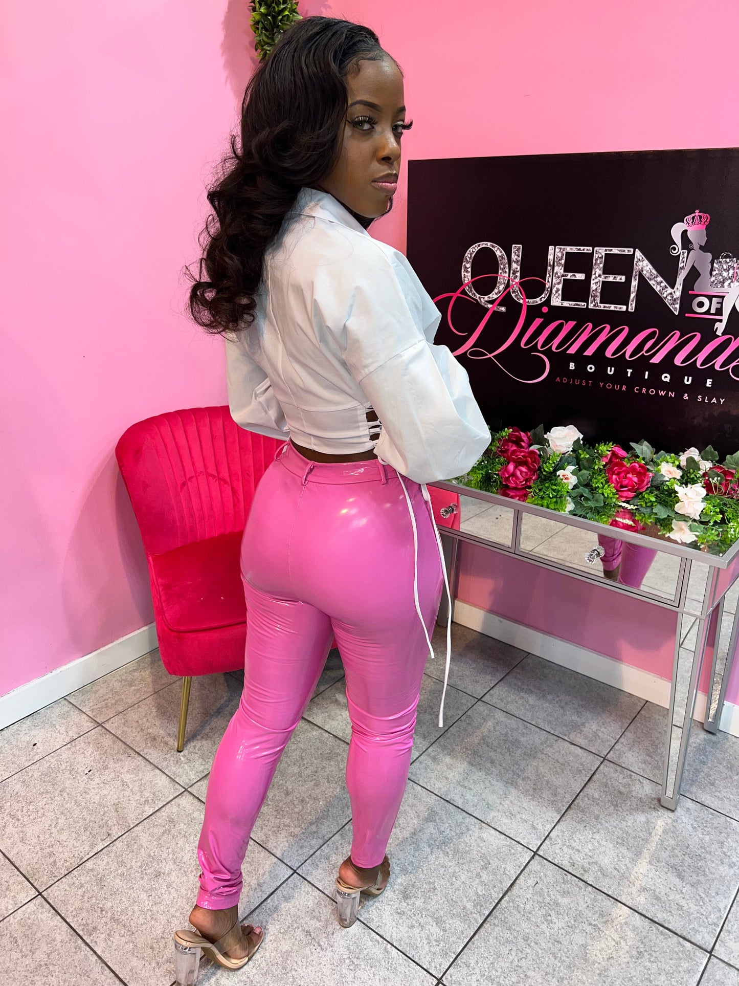 Latex Pants - Pink