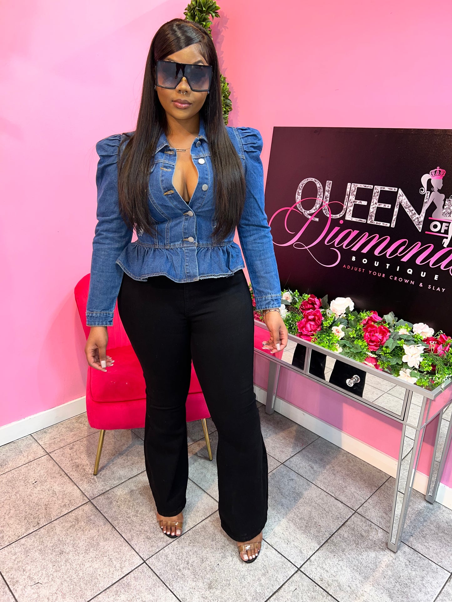 Peplum Denim Jacket