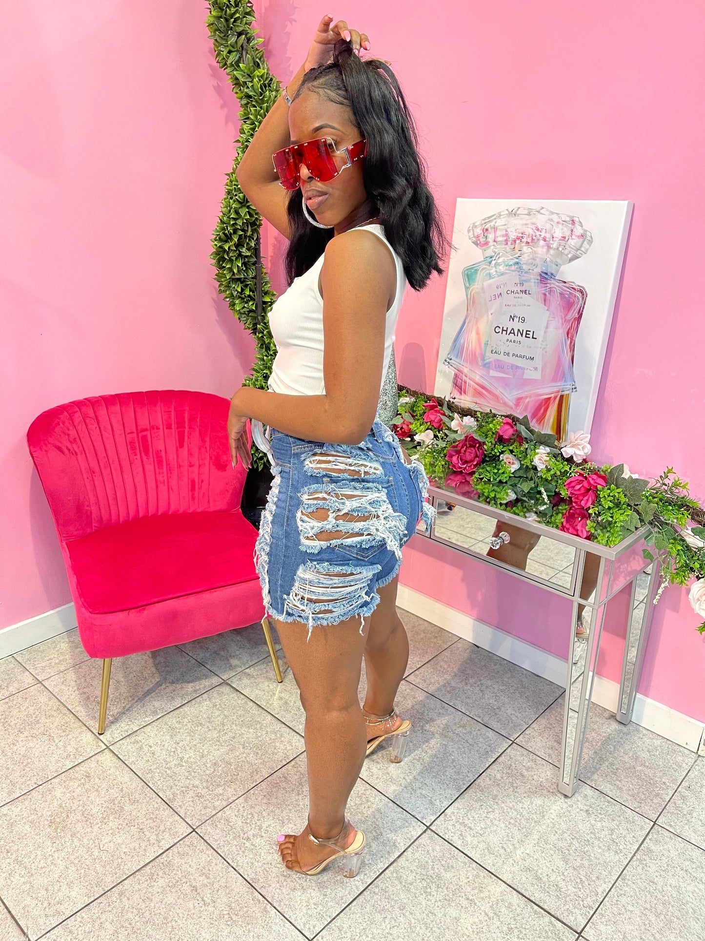 Cutting Up Shorts - Medium Blue