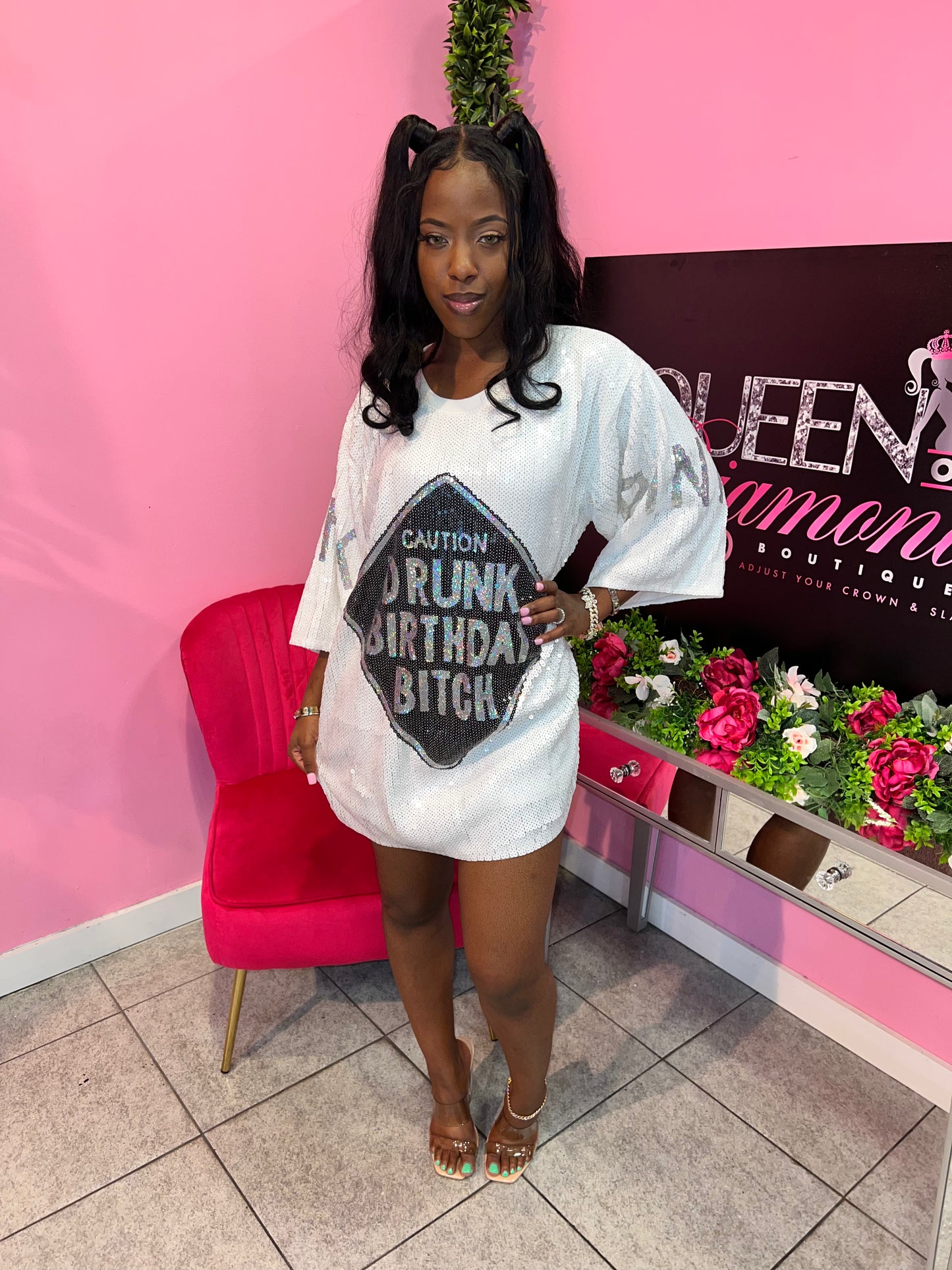 Drunk Birthday Dress - White