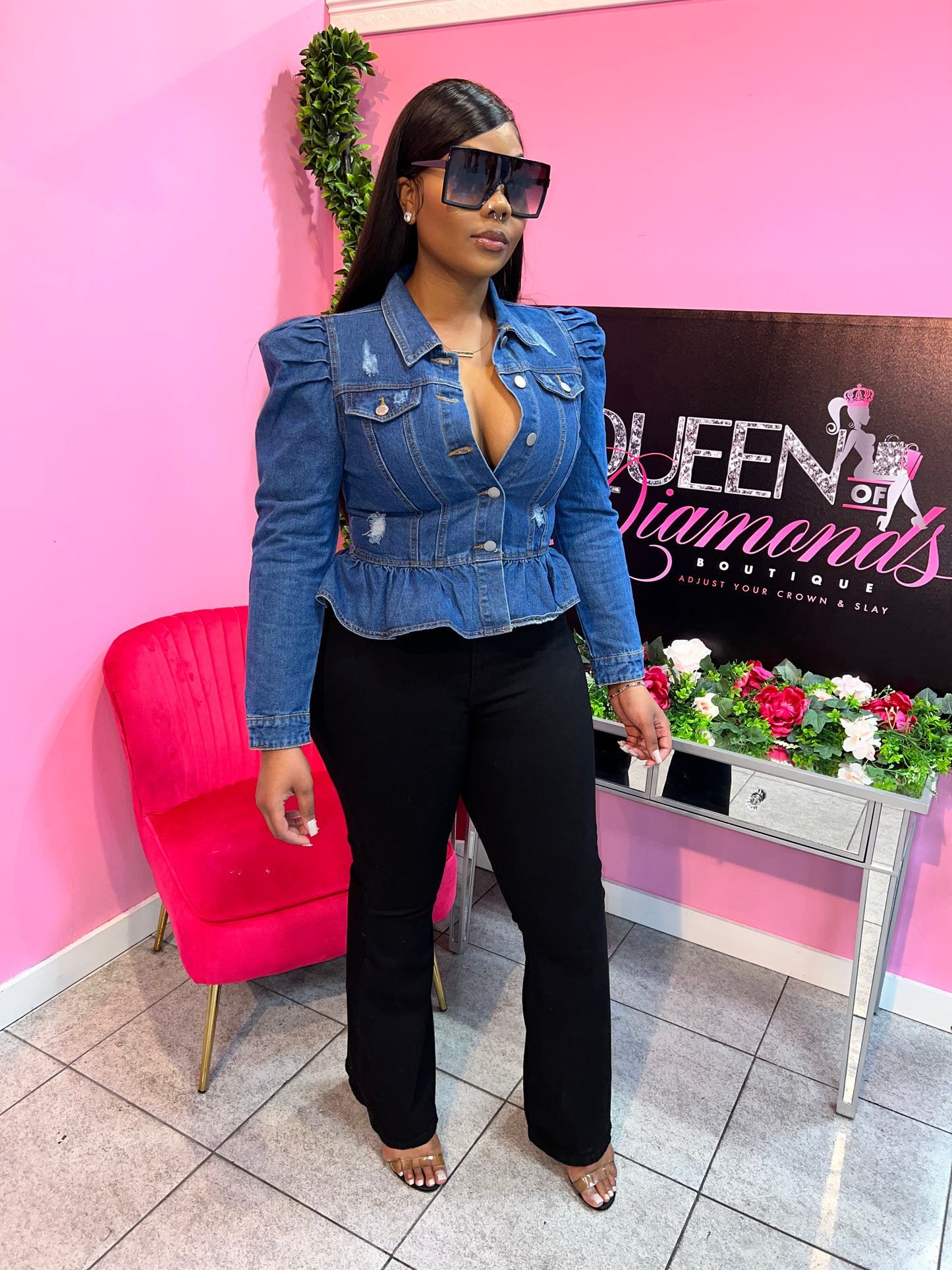 Peplum Denim Jacket