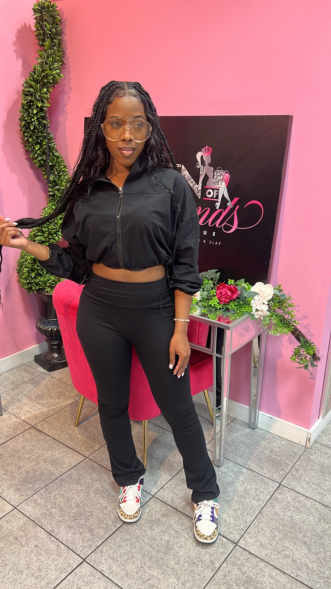 Luxe Lounge Zip Set - Black