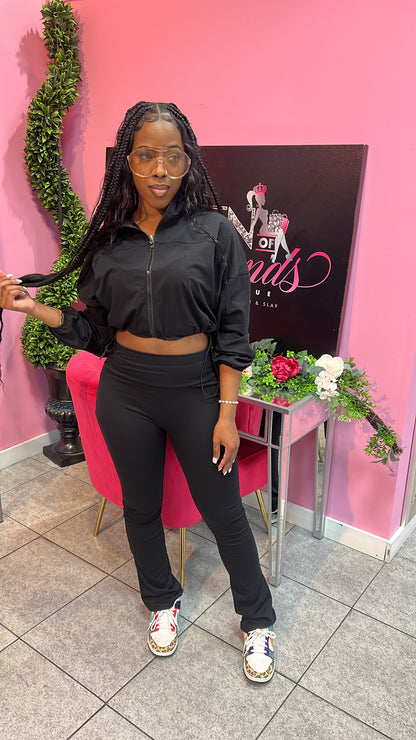 Luxe Lounge Zip Set - Black