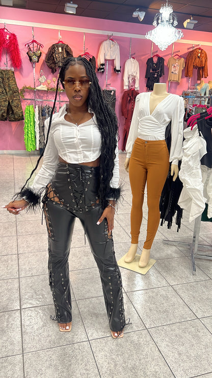 Fierce Laced Leather Flares