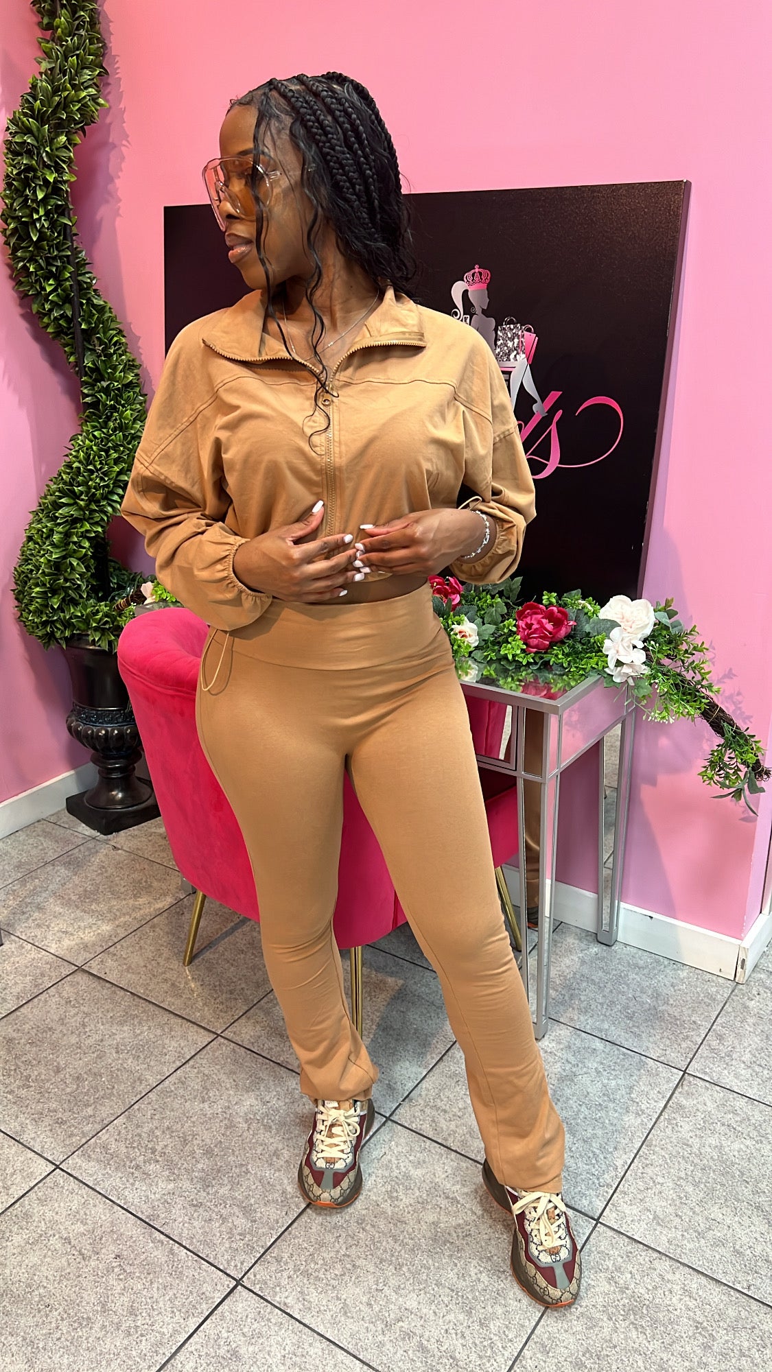 Luxe Lounge Zip Set - Mocha
