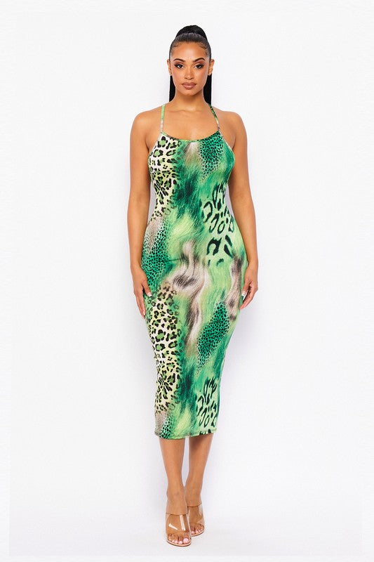 Green Leopard Dress